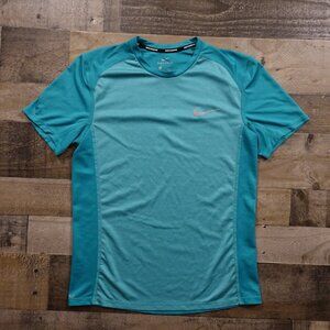 Nike Running Dri-FIT Men’s Size Medium Teal Blue Athletic Short Sleeve Shirt